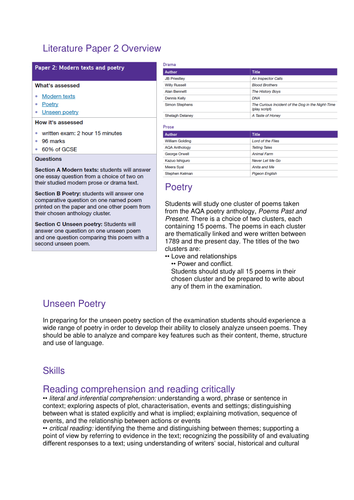 gcse english literature essay plan