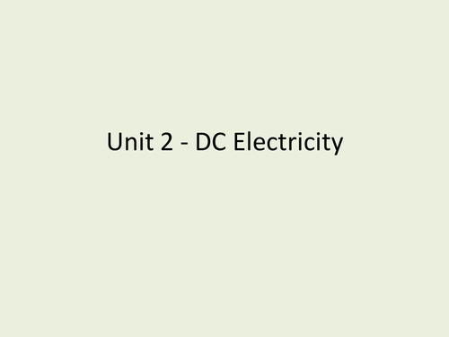 Edexcel Unit 2 - DC Electricity | Teaching Resources