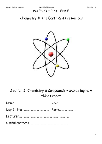 WJEC Chemistry C1.2 Compounds Booklet
