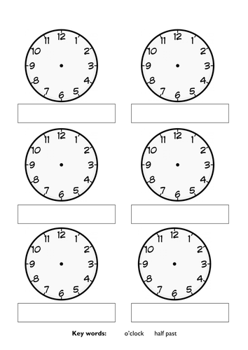 blank clock faces teaching resources
