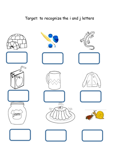 Letter i and j worksheet