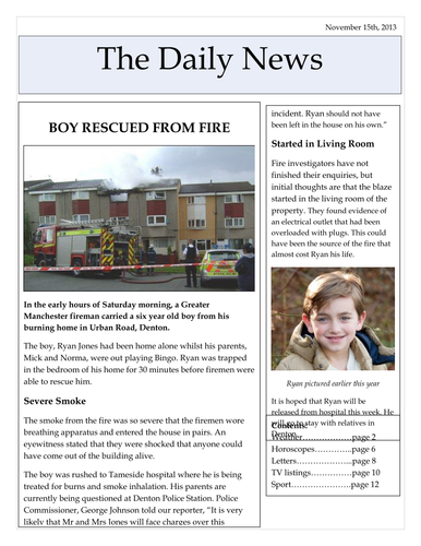 Dragon sighting newspaper report by ROSO28 - Teaching Resources - TES