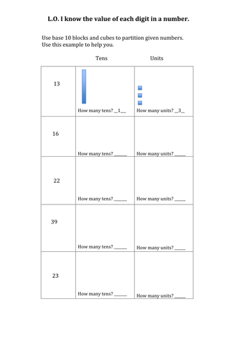 differentiated partitioning worksheets teaching resources