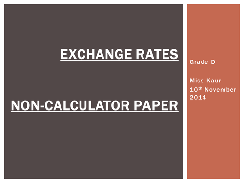 KS4 - Exchange rate and Inequalities