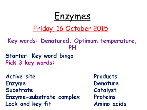 Temperature and pH- Enzyme activity