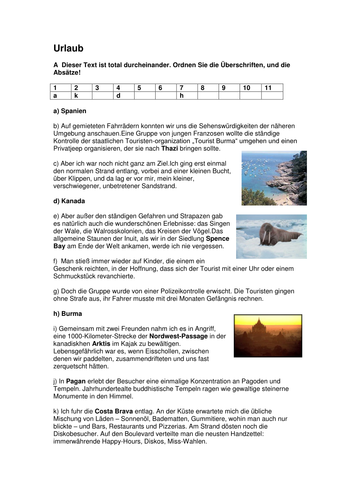 Urlaub in Spanien, Kanada und Burma