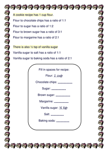 Ratio Recipe! - introduction activity