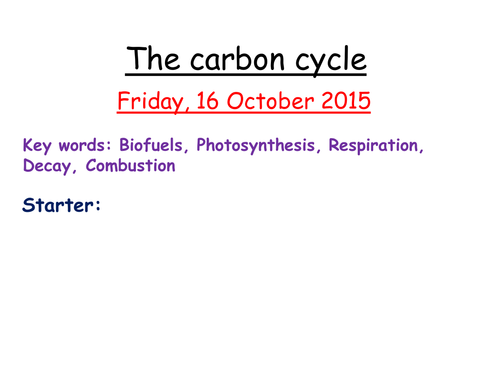 Carbon cycle and biofuels
