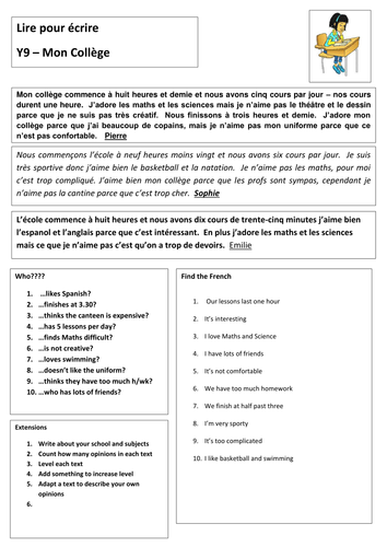 Y9 - Reading Activities