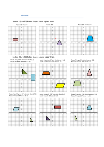 Rotations on a Coordinate Grid | Teaching Resources