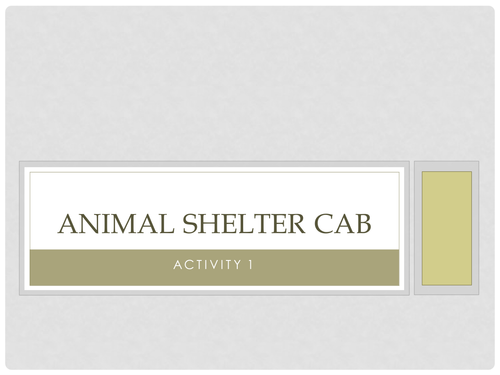 Animal Shelter CAB Activity 1 Guide