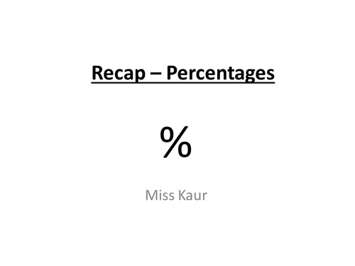 Percentages and reverse percentages