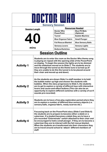 Doctor Who Sensory Session