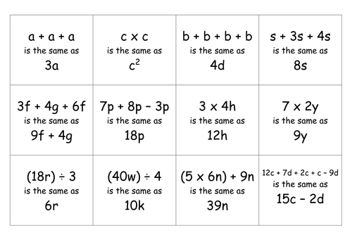 Simplifying expressions (true or false)