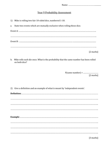 Probability assessment