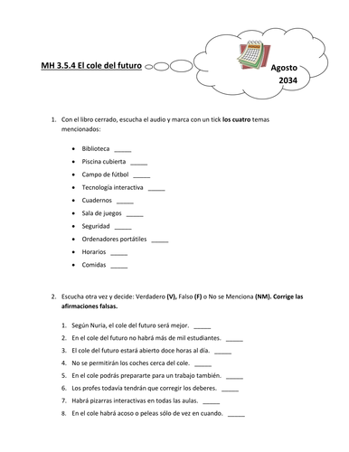 Mira GCSE Higher Cole del Futuro - Differentiated