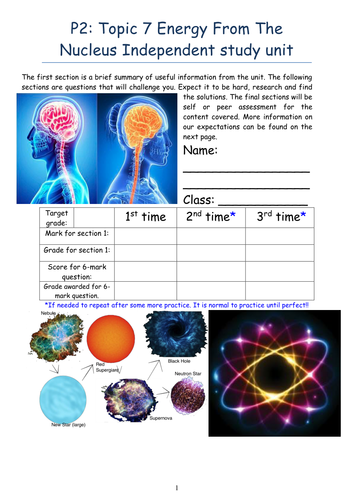 Independent Study Booklet P2 topic 7 AQA