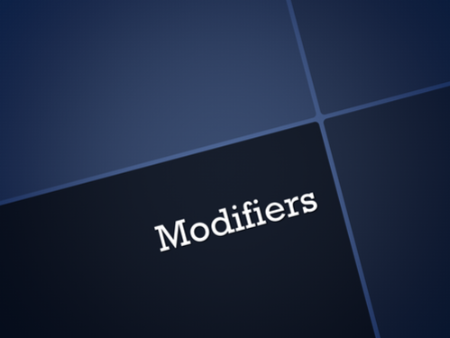 Using Modifiers