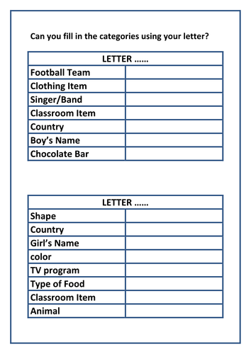 Letter Challenge | Teaching Resources