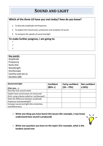 Sound and light | Teaching Resources