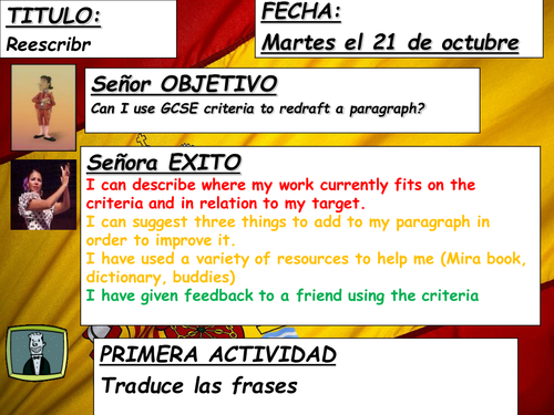 Modeling improving written work