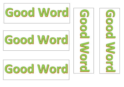 Good Word Cards | Teaching Resources