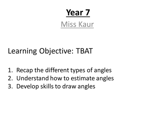 Angles - estimation and measuring