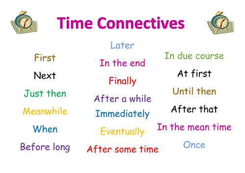 meaning adjective biography Word Mat lauram11 Connectives  Teaching by Resources  Time