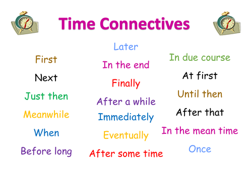 Time Connectives Word Mat | Teaching Resources