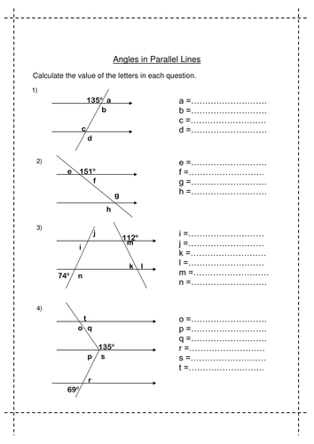 Angles Rules - Angles on parallel lines