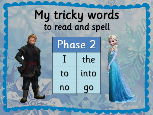 Frozen-themed tricky words