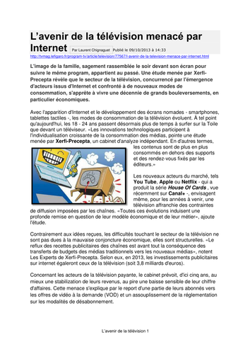 L'avenir de la télévision - AS French les médias