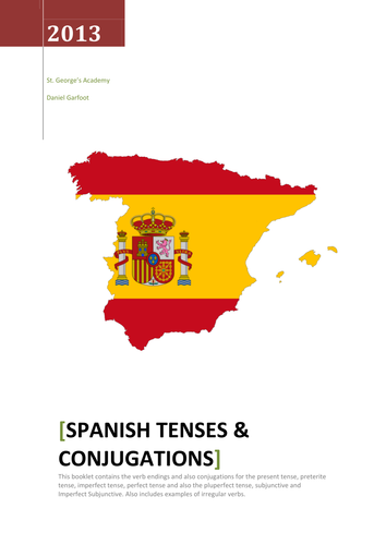 Booklets for Verb conjugation and various tenses