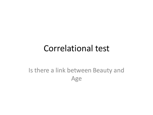 Correlation Starter - Age & Beauty
