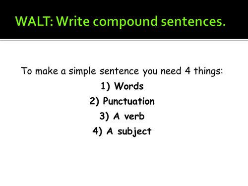 Compound sentences | Teaching Resources