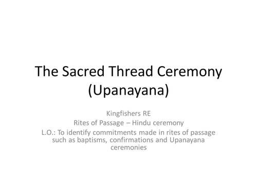 Rites of Passage - Upanayana