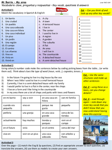 Mi Barrio - Q&A Model + sentence builder