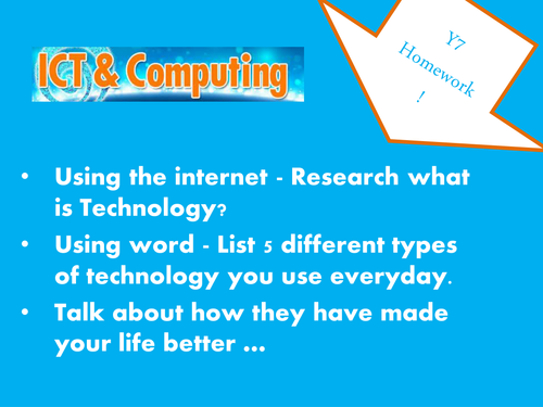 KS 3 Homework - 3 weeks worth