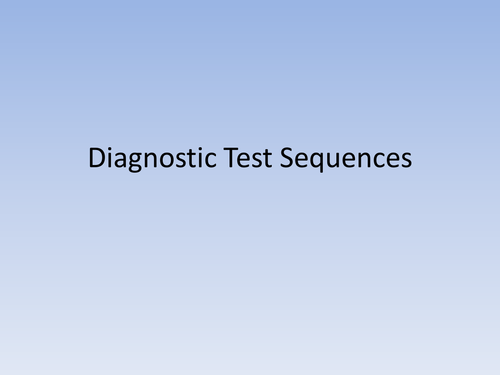 Diagnostic test/ multiple choice quiz sequences