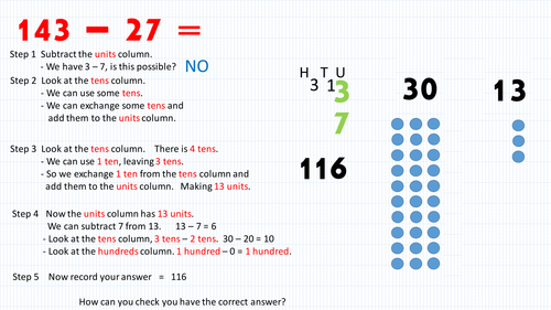 Subtraction - the exchange method