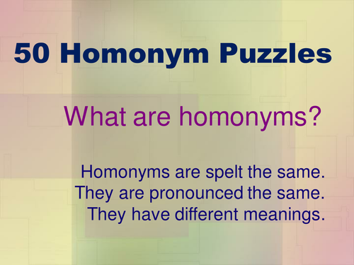 50 Homonym Puzzles