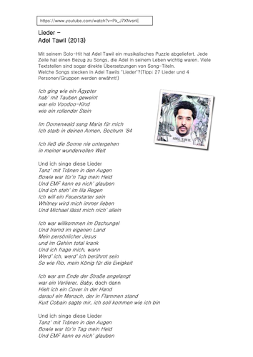 Lieder Adel Tawil | Teaching Resources Lieder Adel Tawil | Teaching Resources