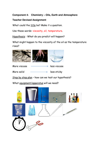 viscosity of oils experiment plan scaffold by - UK Teaching Resources - TES