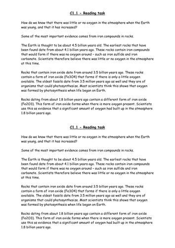 WB C1.1 - Early atmosphere