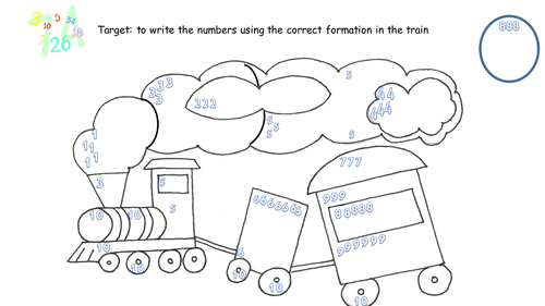 Number Formation Practice in a Train