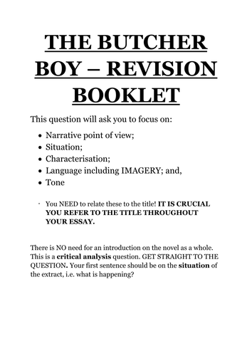 CCEA - The Butcher Boy