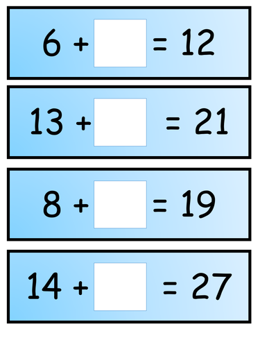 Missing number flashcards