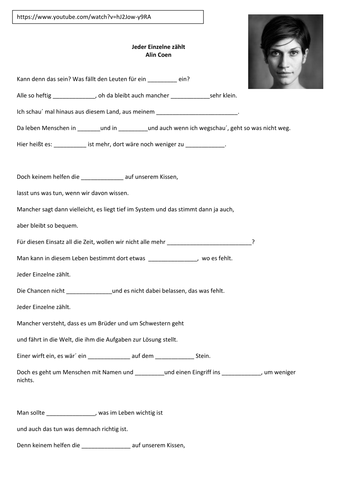 'Jeder Einzelne zählt' Alin Coen