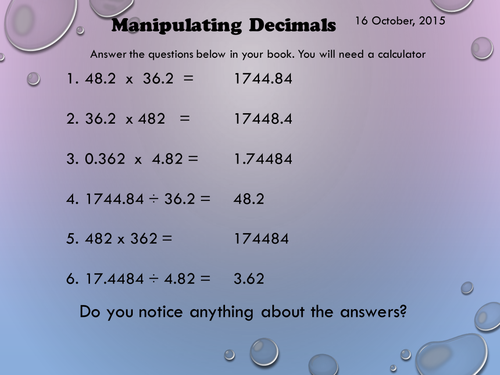 manipulating decimals