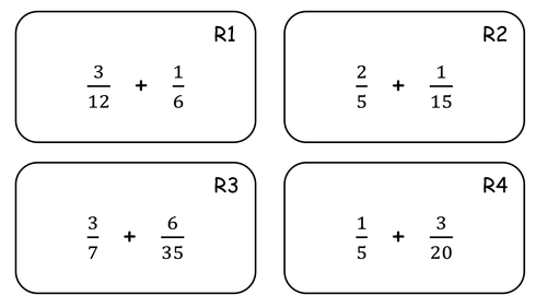 Adding Fractions Quiz Quiz Trade (Grade D/Level 6)